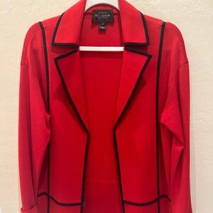 St John Red Blazer with Black Piping - Sz 8